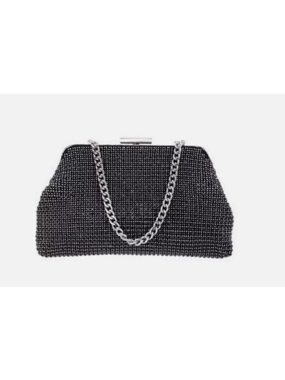 NINA Marilyn crystal all over encrusted clutch minaudiered evening bag in Black